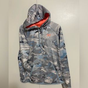 Under Armour Womens Blue Long Sleeves Storm Icon Camo Hoodie Sweatshirt